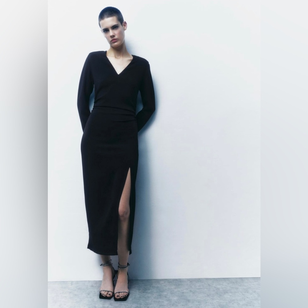 Zara Ruched Waist Midi Dress.
